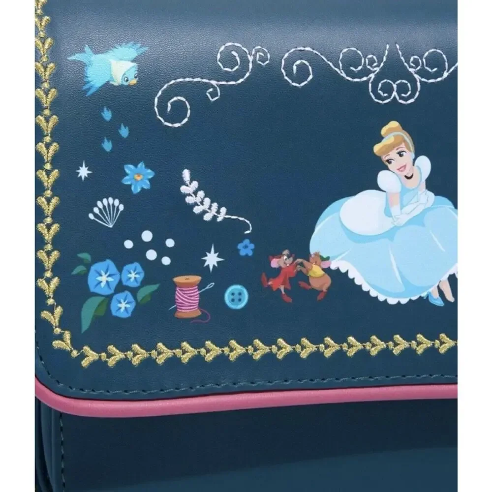 Loungefly Disney Cinderella Storybook Crossbody Bag Purse Princess Jaq Gus NWT